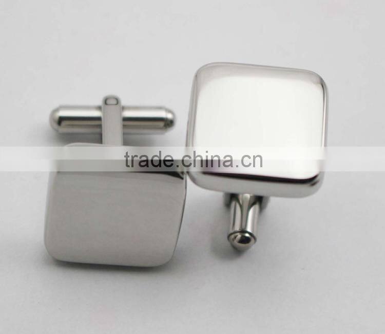 Silver metal Thick cufflinks blanks custom Square cufflinks engravable