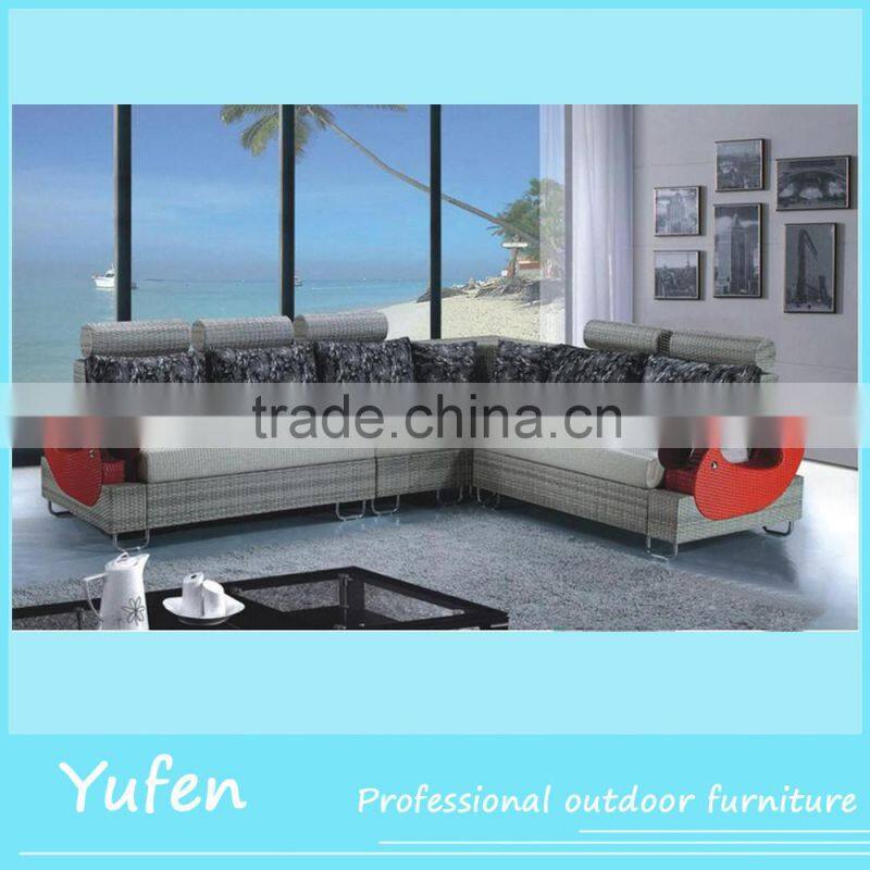 Cheap fancy outdoor furniture high back rattan sofa set