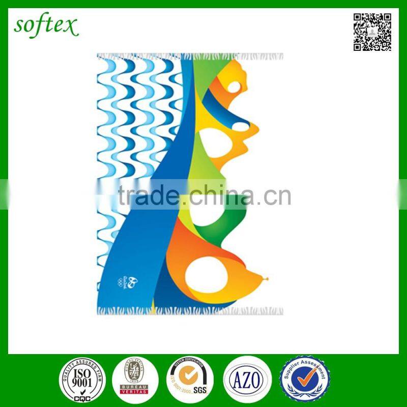 wholesale china factory custom design 2016 olympic beach towels
