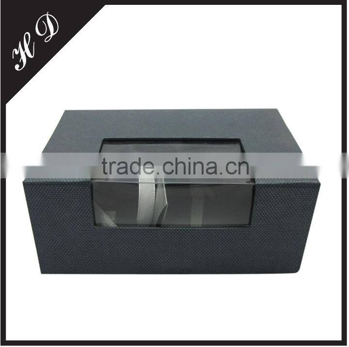 Clamshell Mens Tie And Pocket Square Set Gift Boxes With PVC Window Magnetic Lid
