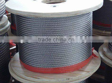 SUS 304 7*19 dia 6mm stainless steel wire rope/steel cable