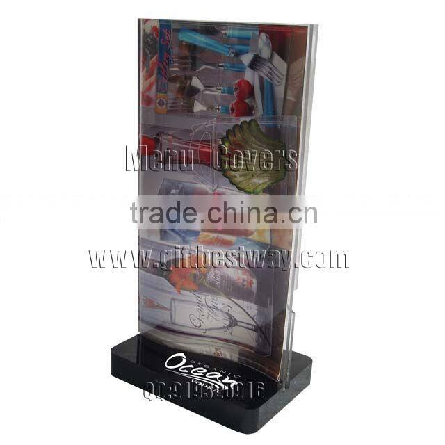 Acrylic menu holder ,4x6 acrylic menu holder