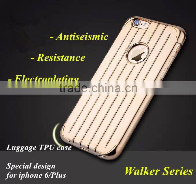 For iphone 6/plus Style case cover, TOP Electroplating, Luggage TPU material special series