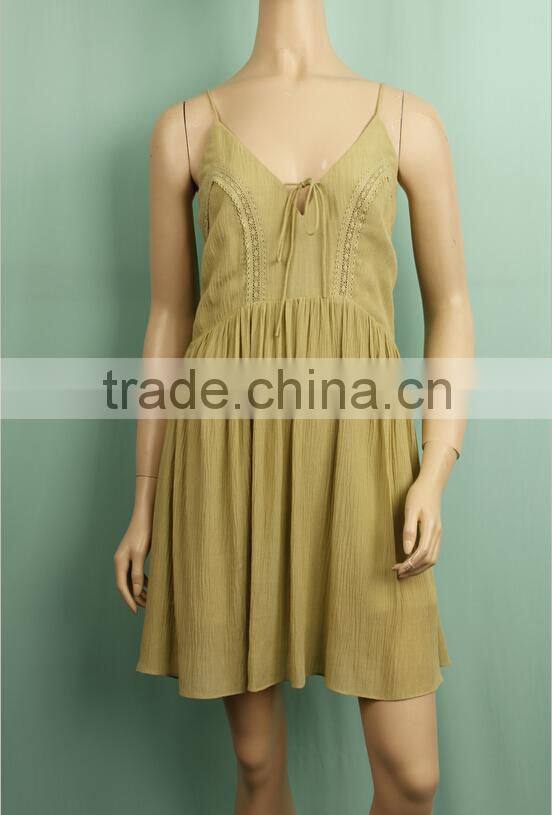 2016 summer new style rayon cotton spaghetti strip short backless sexy dress DD151032863