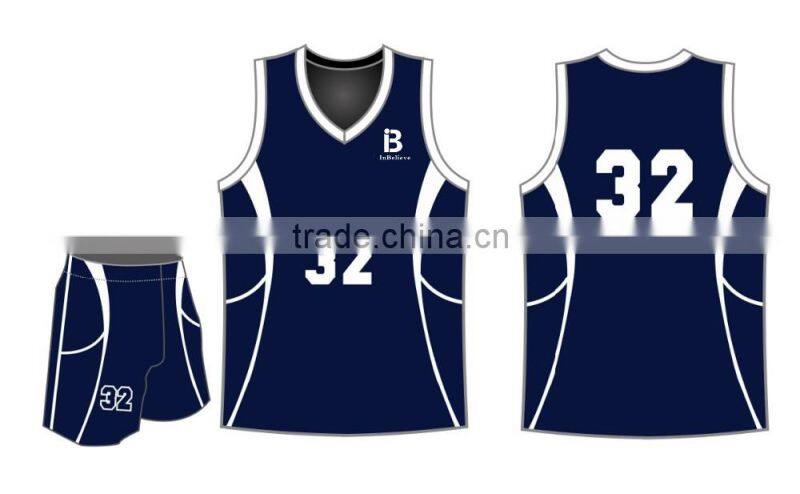 Custom hot sale good quality blue pro team basketball uniforms