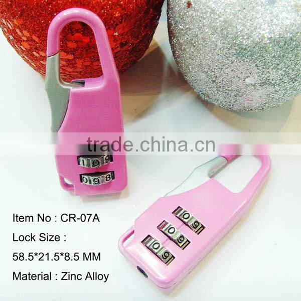 2015 CJSJ High Quality Cute Safe Resettable Combination Luggage Lock For Children and Traveler
