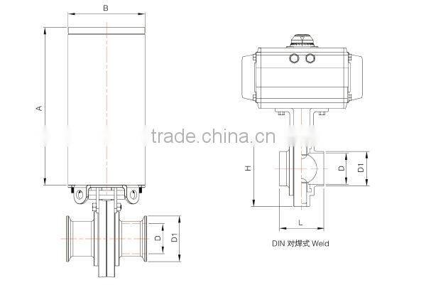 LPC12 series Sanitary Butterfly Valve Stainless Steel Buttery Valve