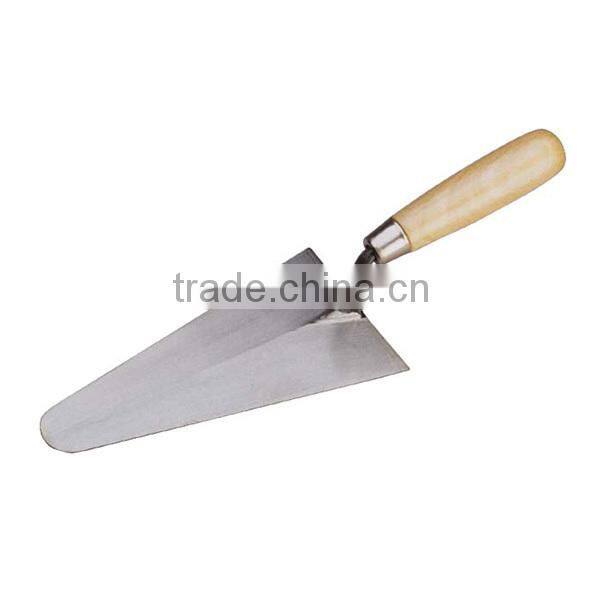 18cm Carbon Steel Bricklaying Trowel with Wooden Handle, Metal End Cap, Espatula
