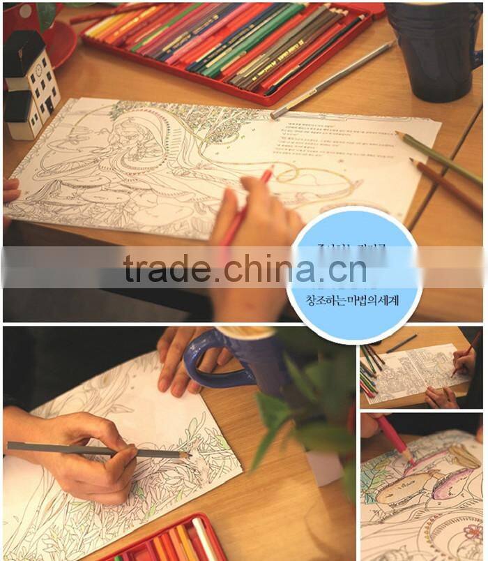 2015 Wholesale new arrive hand-painted secret garden series alice in wonderland adult coloring books