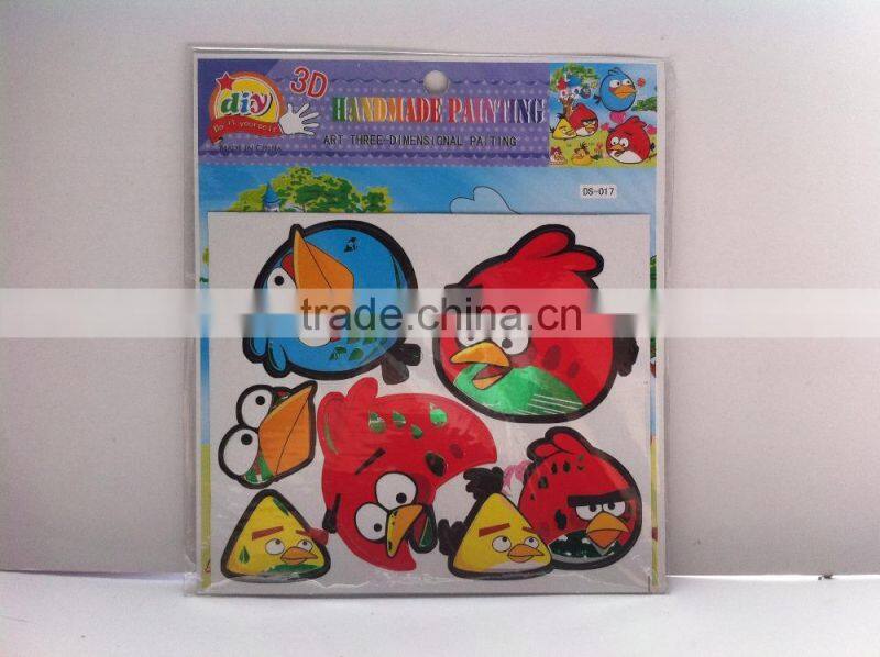 Beautiful flowers shaped 3d handmade sticker