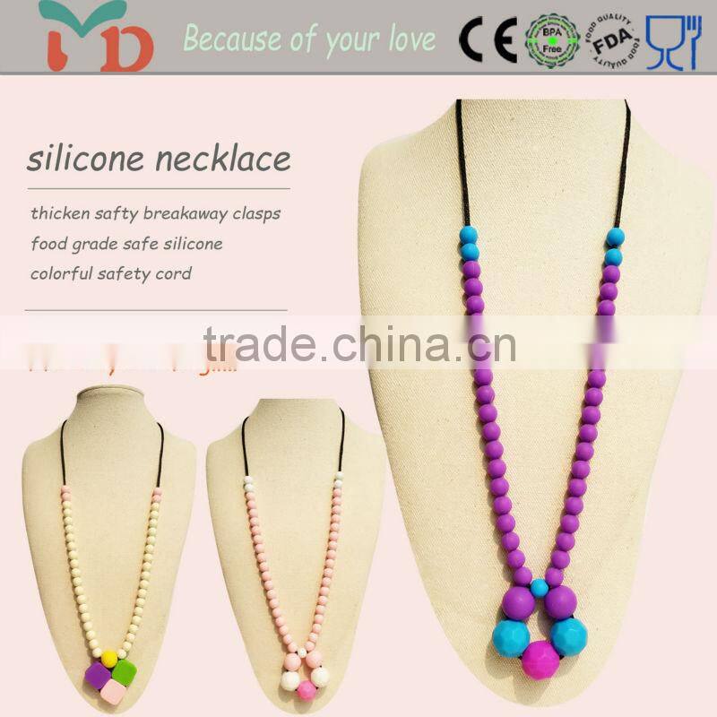 silicone bunny baby/Food Grade BPA Free Silicone Teething Necklace From Mydear Silicone Jewelry Factory