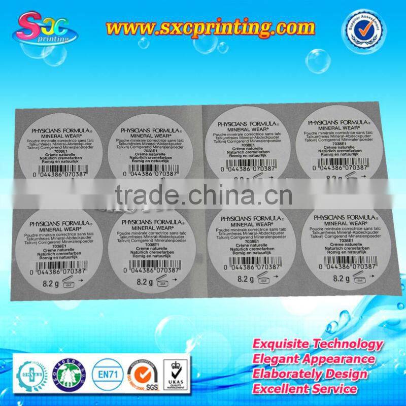 China factory supply adhesive silver foil sticker label , barcode label sticker , labels and stickers