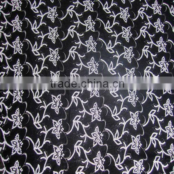 2017 Paris fashion shown 2MM sequinsc embroidery Fabric high quality Flower sequins chemical