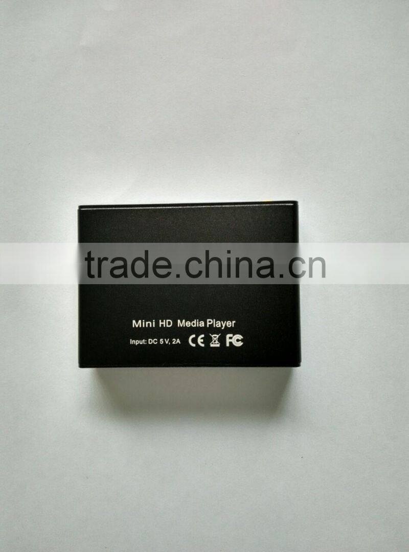 Portable Mini full HD 1080P media player with USB/SDHC/MMC/SD card slot ,autoplay&loops&resume for advertising display