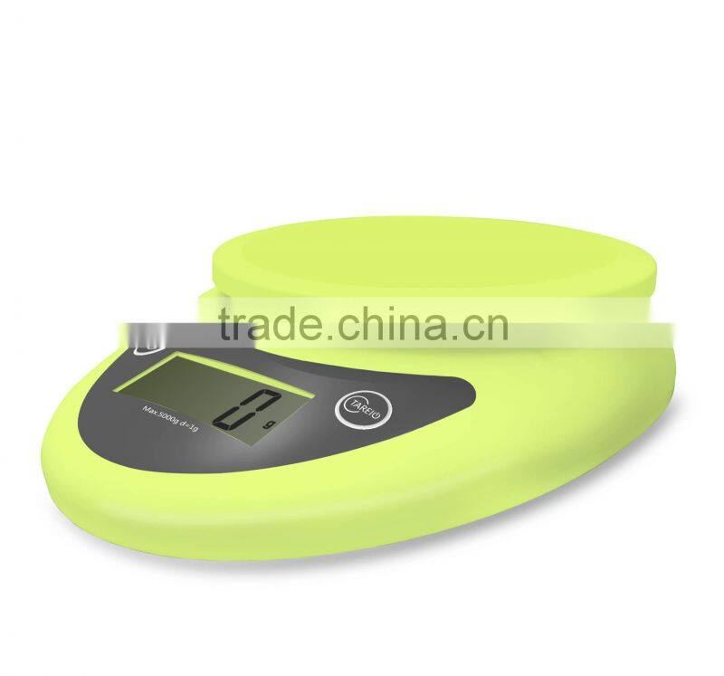 Promotional kitchen scale for give away gift, 5kg kitchen scale full ABS plastic