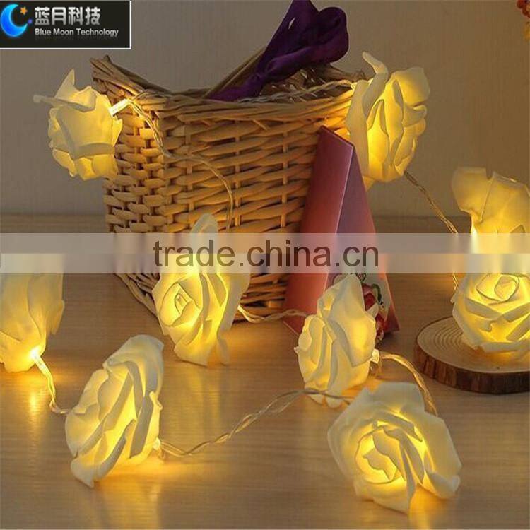 Hot selling white color led rose flower string light