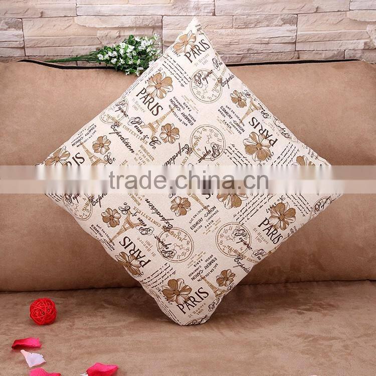 2015 Creative home cotton and linen pillowcases Paris Eiffel Tower cartoon cushion cover