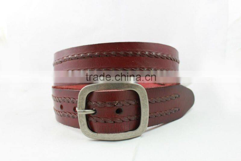 Ever Classic Men's Geniune Leather Belt Veg Tanned Full Grain Leather Belt Waist Belt