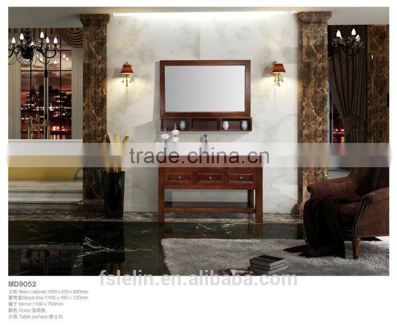 Classical floor standing solidwood bathroom vanity design wash basin vanities LM-9054