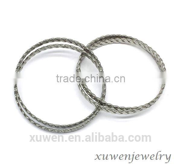 four pieces 316l stainless steel thread bangles