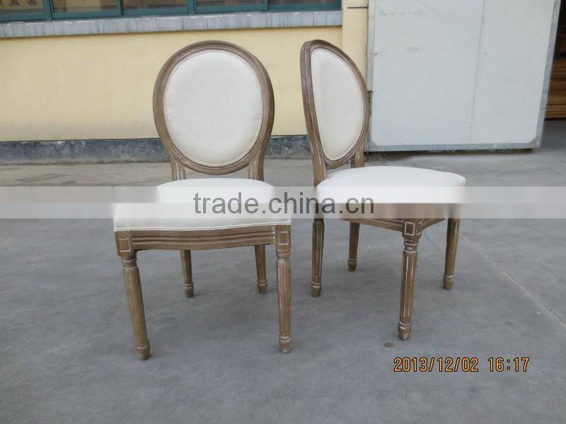 Wood French Style Leather Dining chairs