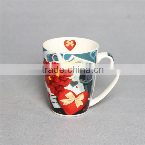 2015 customize white new bone china mugs with decal