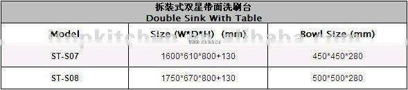 assembly Double Sink with Table