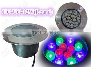 IP68 Waterproof 12W Led Inground Lights with 14 kinds of RGB Color change pattern