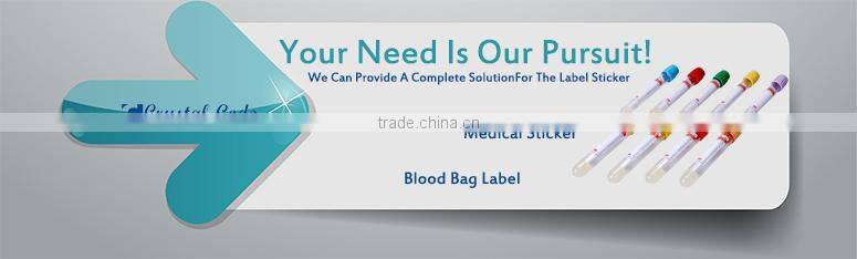 Low temperature test tube blood bag label, 10ml vial steroid labels, Medicine medical pill custom vitamin bottle label sticker
