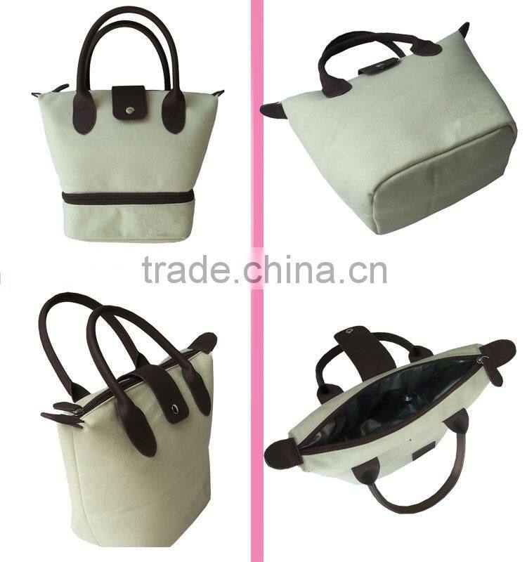 Thicker Handle 16 N Canvas Promotion Insulated Lunch Cooler Bag