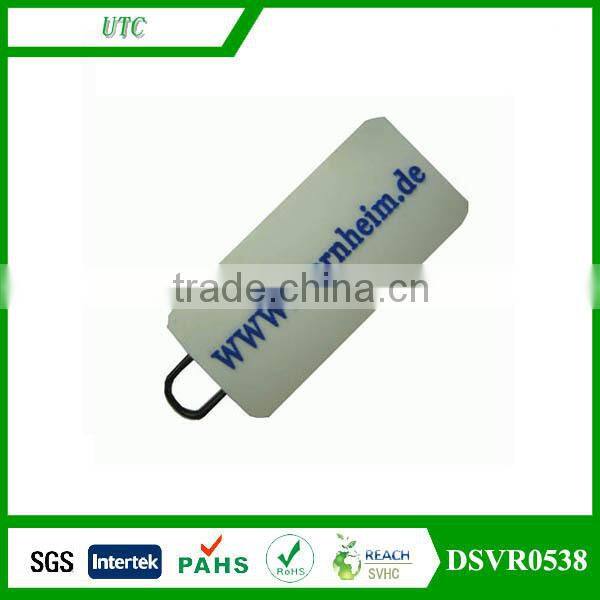 custom design plastic U zipper puller woven taps with logo zipper puller