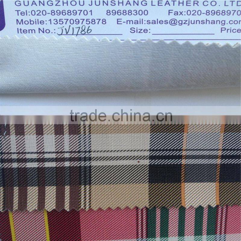 Shoes and bag material in Guangzhou checker patter,latest pattern