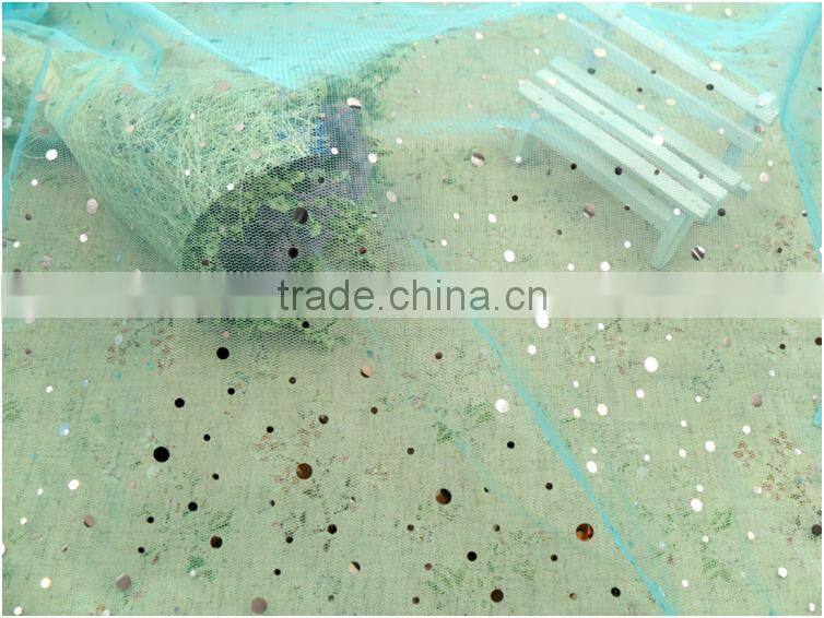 2015 New design textiles & apparel wholesale sequins mesh fabric