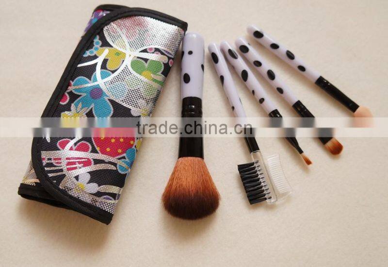 5pcs flower pouch promotional cheap makeup brushes