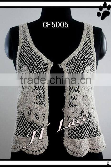 New Design Garment Embroidery Cotton Lace Vest