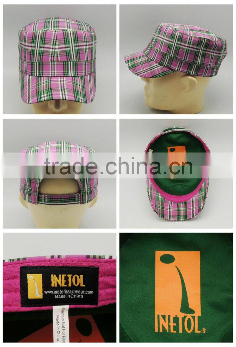 100% cotton custom logo 3 panel sports caps