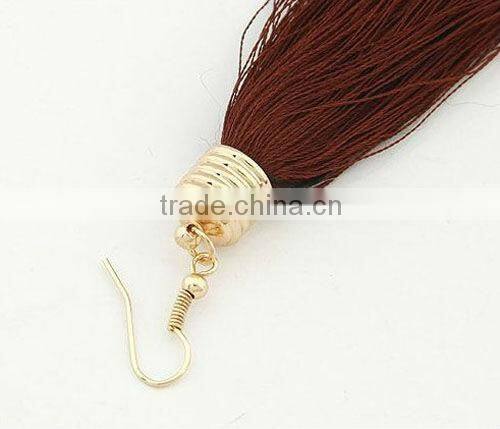 Violet polyester tassel earring,2013 hot dangle earring,Fashion jewelry