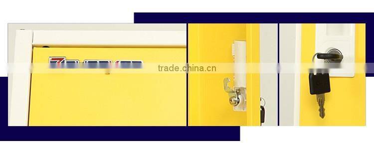 popular colorful steel locker 9 door yellow key lock wardrobe cabinet steel locker furniture for clothing store