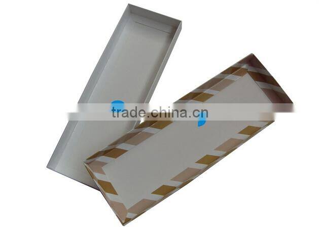 2014 new design one piece of card box could be flat folded lid and base box packaging box for tie
