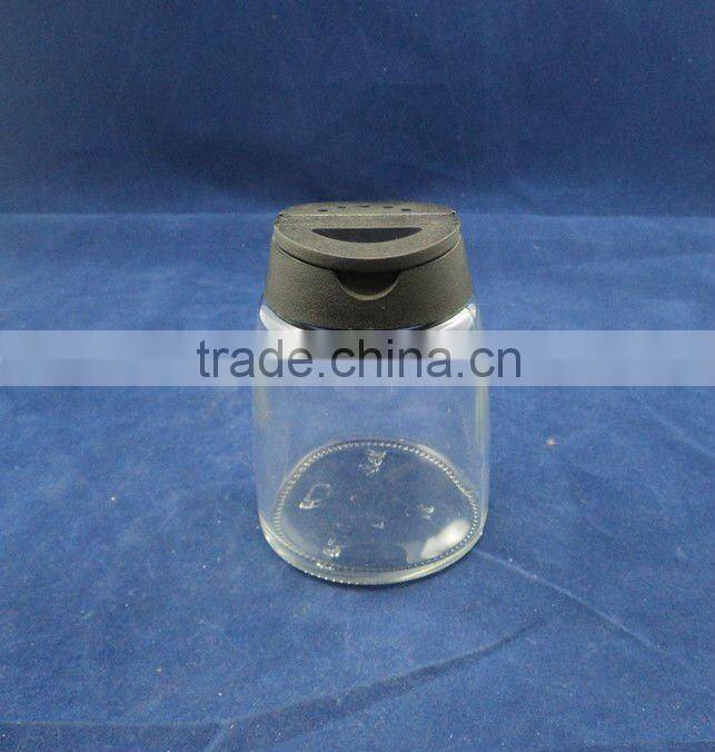 black pepper shaker with black flip cap