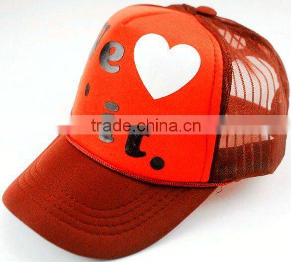 fashion design OEM printed logo sport cap cycling mesh hat trucker cap