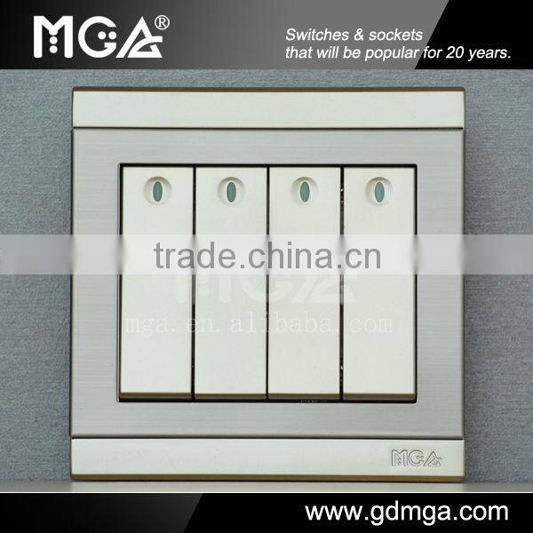 10A 4 gang 2 way wall light switch