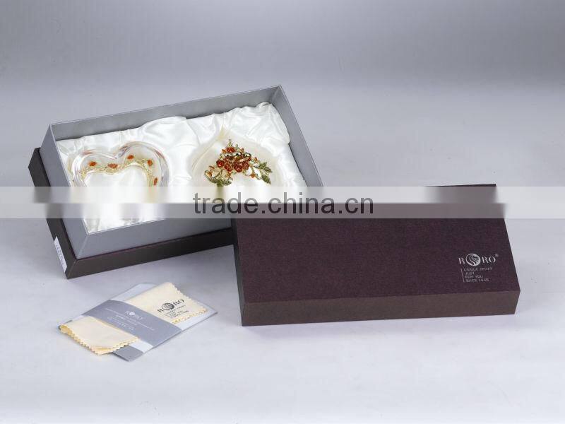 RORO Forever Love rose enamel crystal glass enamel crystal glass jewel box