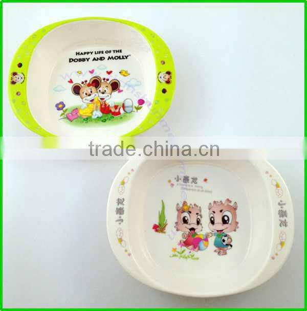 eco-friendly melamine baby bowl with handles
