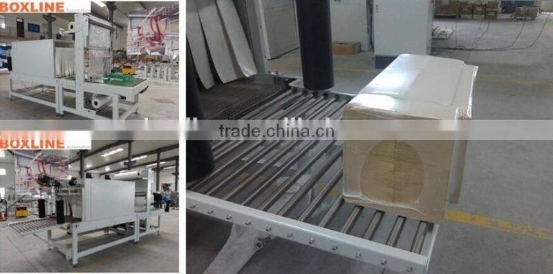 Automatic carton box bottle sleeve shrink wrap machine