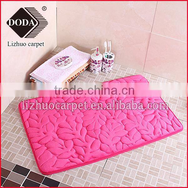 100%polyester nonslip pvc backing decorative bath rugs