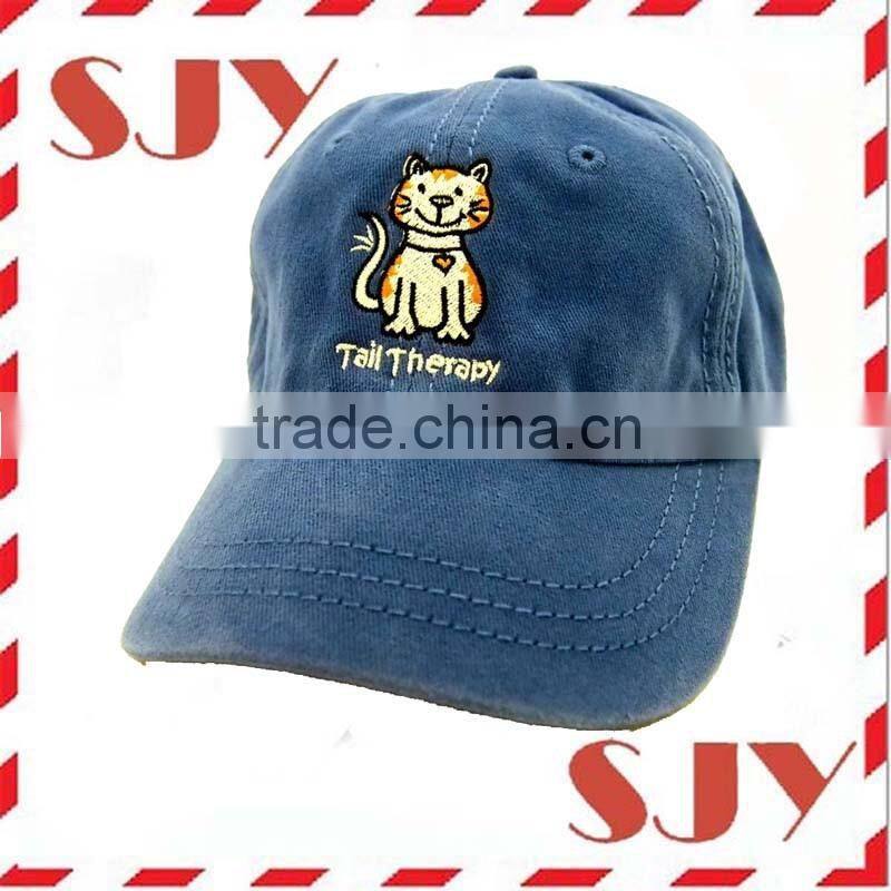 Navy Blue Animal embroidery 6 panels low profile unstructured baseball cap