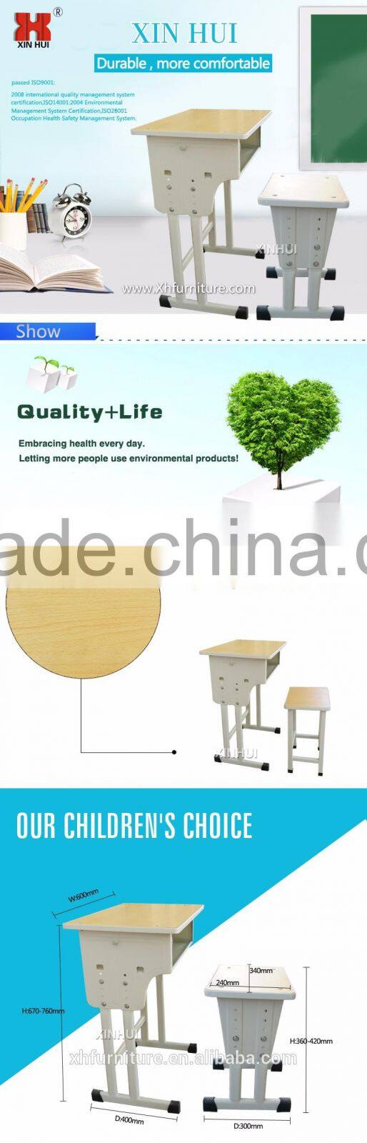 Commercial furniture school furniture sets metal single student desk and chair