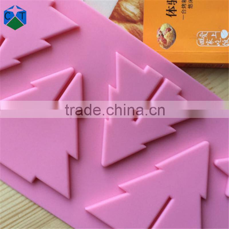CTBED045 Christmas Gift New 3D Christmas Tree Mould Star Silicone Chocolate Mold Insert Set Up Christmas Trees