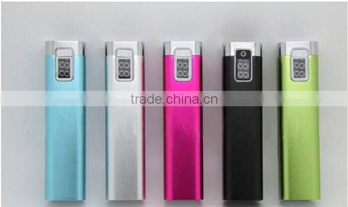 Mini power bank with LCD digital display for cell phones
